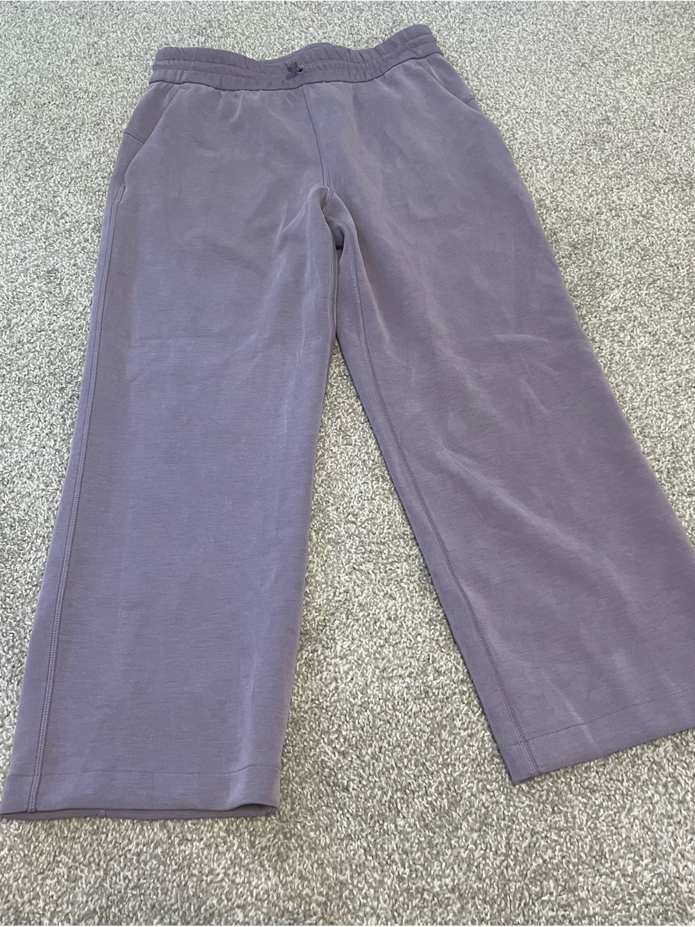 Cropped Lululemon High Rise Softstreme Pant Purple Ash Sz 6 Athleisure